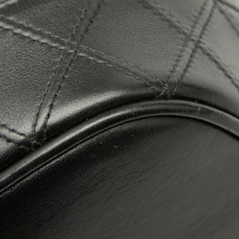 美品　シャネル　ビコローレ　ラムスキン　縦型　バニティバッグ　ブラック シャネル ビコローレ バニティ ポーチ ハンドバッグ ラムスキン レザー