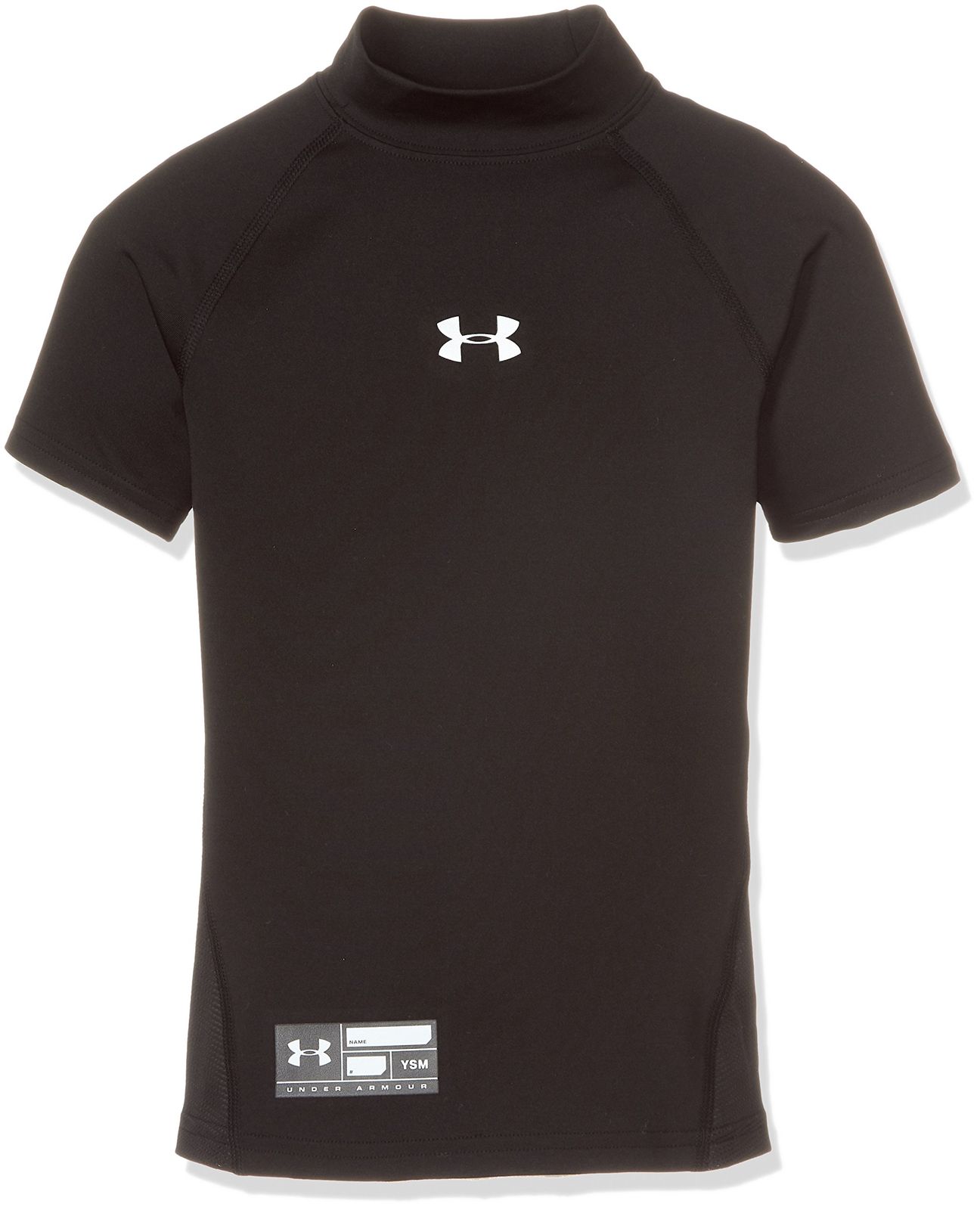 [UNDER ARMOUR(アンダーアーマー)]ベースレイヤー UAヒートギアアーマーコンプレッションショートスリーブモック(ベースボール/半袖ベースレイヤー/BOYS) ボーイズ BLK/SIL 日本 YLG (日本サイズ150 [B