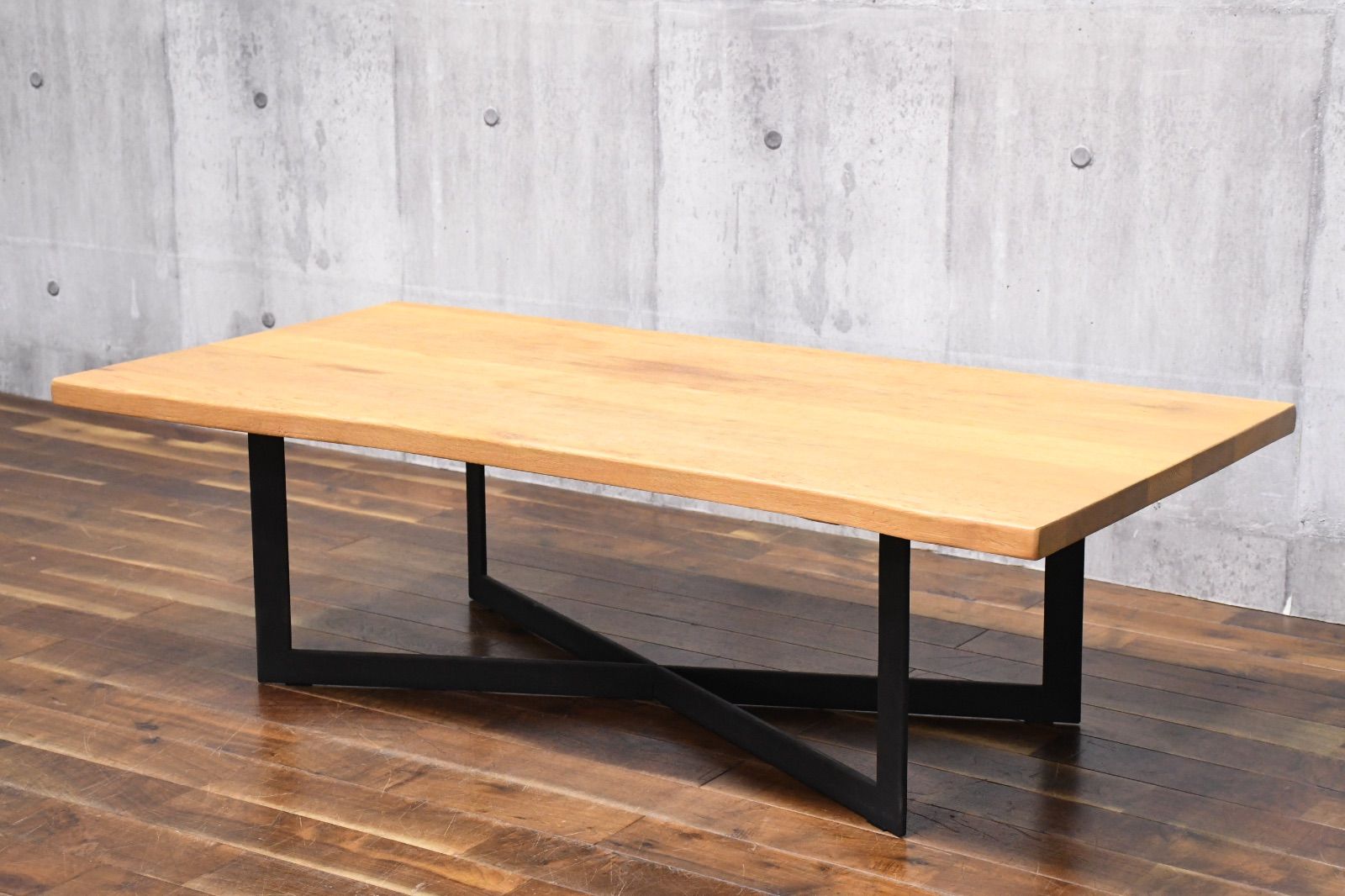 EKK18 ニトリ スパシオ センターテーブル W1200 アイアン脚 リビングテーブル コーヒーテーブル インダストリアル ローテーブル 応接机