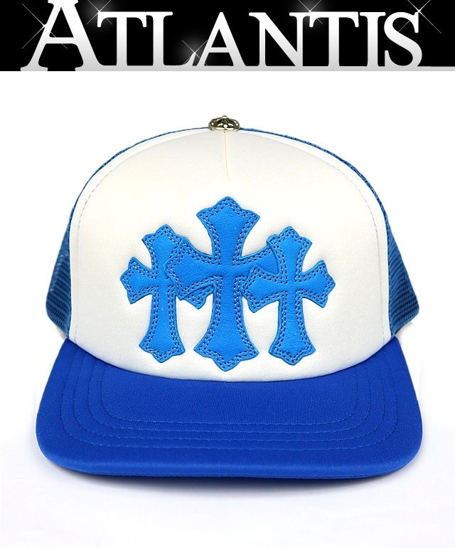 Chrome Hearts キャップ 青×オレンジ 牛革クロスパッチ 925 Chrome Hearts キャップ 青×オレンジ 牛革クロスパッチ 925 CHROME