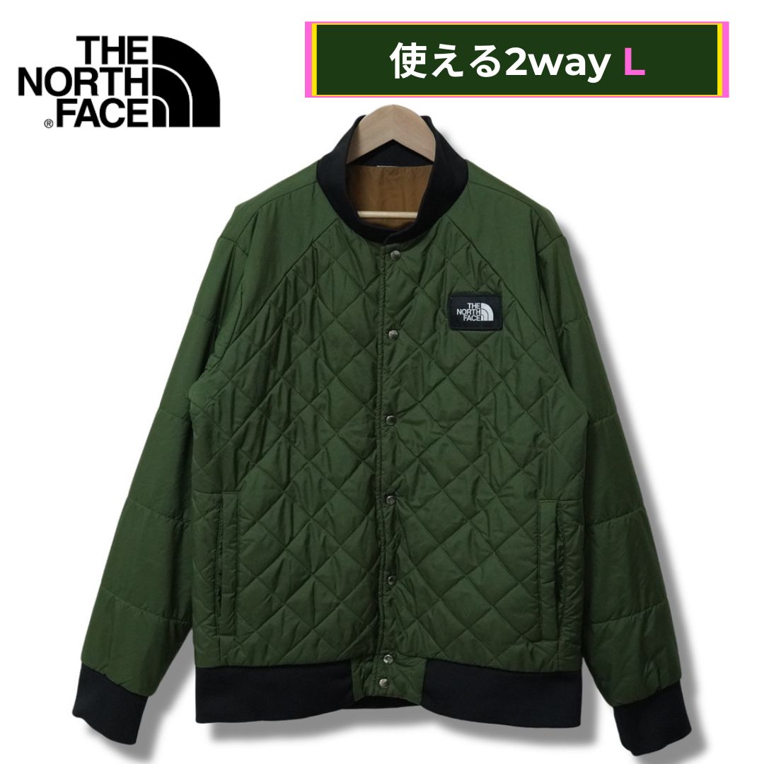 THE NORTH FACE キルティングジャケット オリーブ　130 ノースフェイス THE NORTH FACE リバーシブル 中綿 ジャケット L