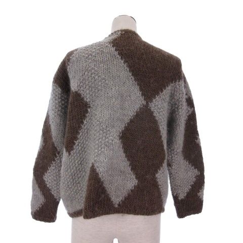 ワイズ Y's ウール 柄 ニット カーディガン 厚手 ブラウン系 - メルカリ