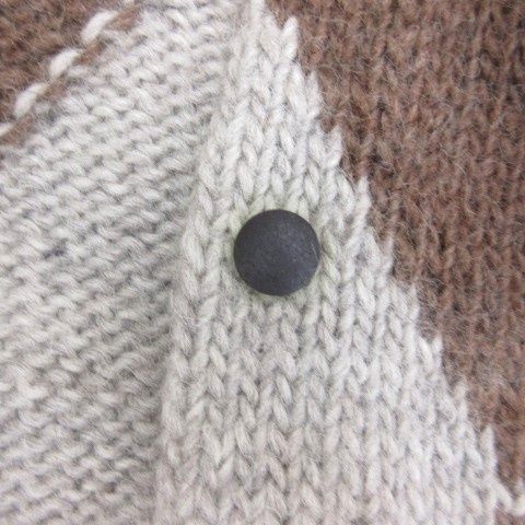 ワイズ Y's ウール 柄 ニット カーディガン 厚手 ブラウン系 - メルカリ