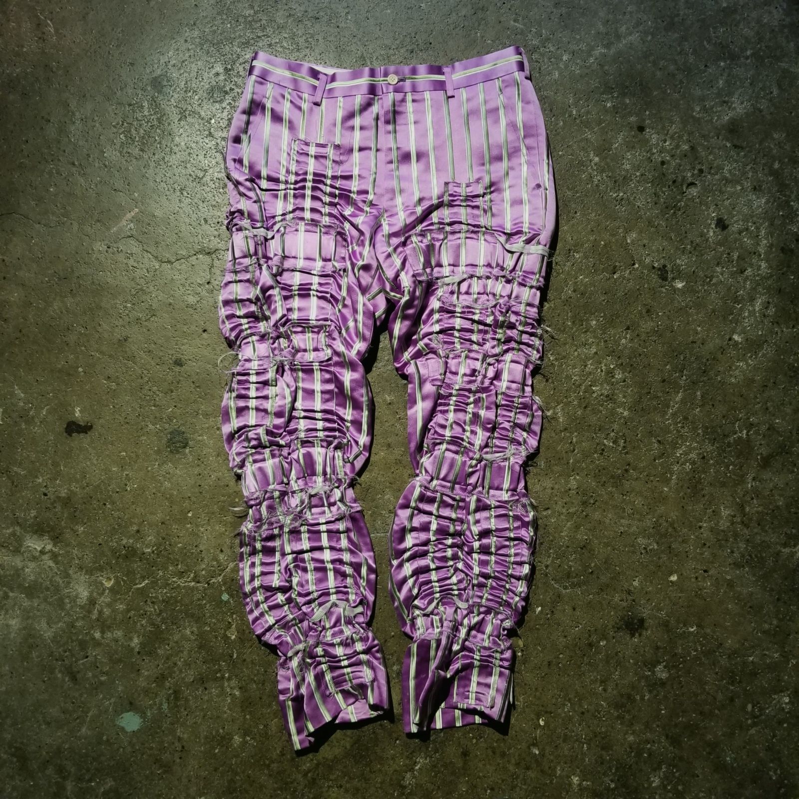 COMME des GARCONS HOMME PLUS 19ss シャーリングパッチワークパンツ M