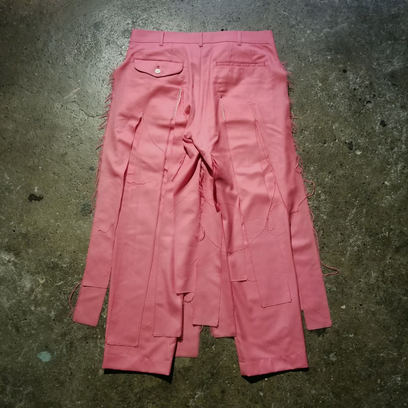 COMME des GARCONS HOMME PLUS 19ss 短冊レイヤードパンツ ピンク M