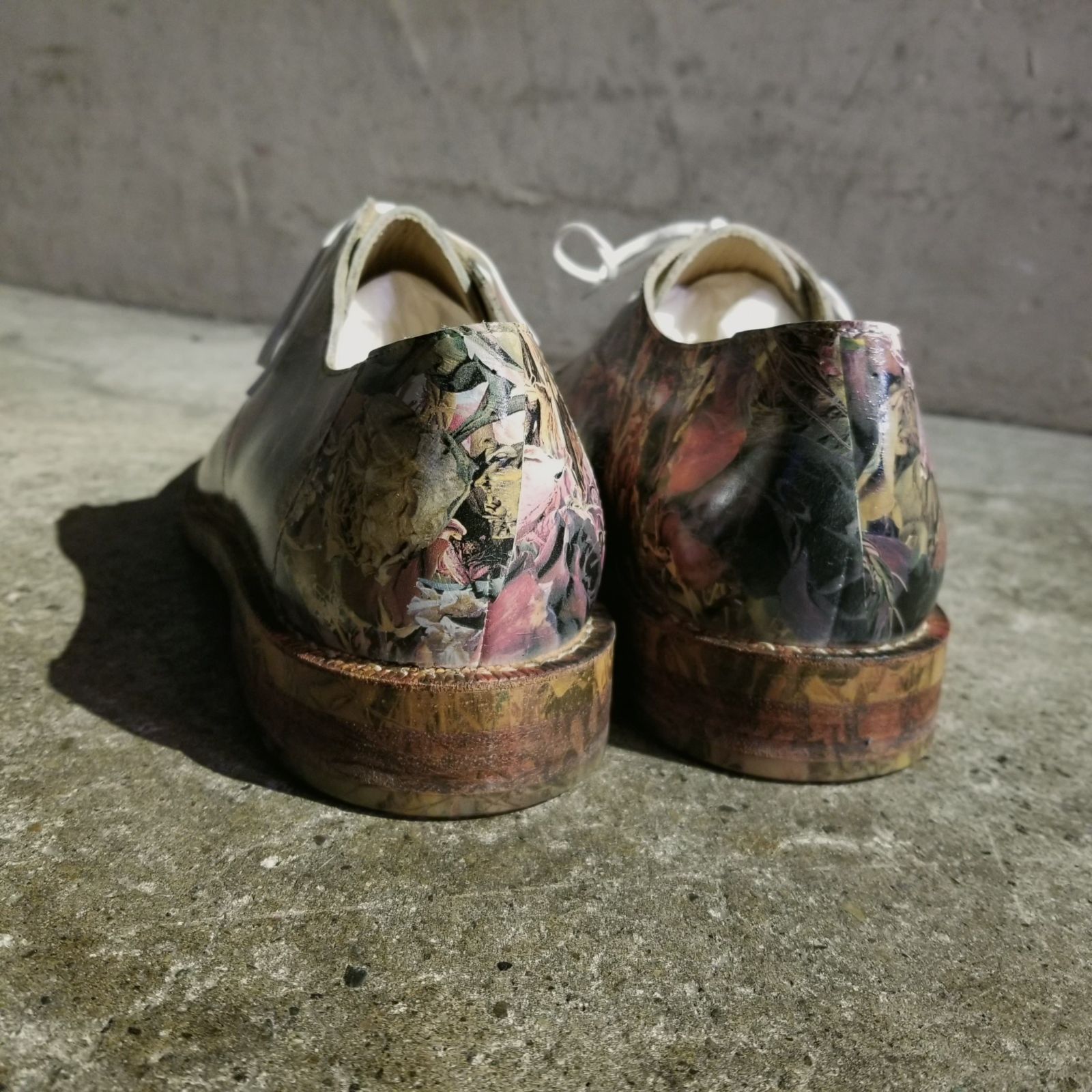 COMME des GARCONS HOMME PLUS 22ss 花柄プリント レザーシューズ 26