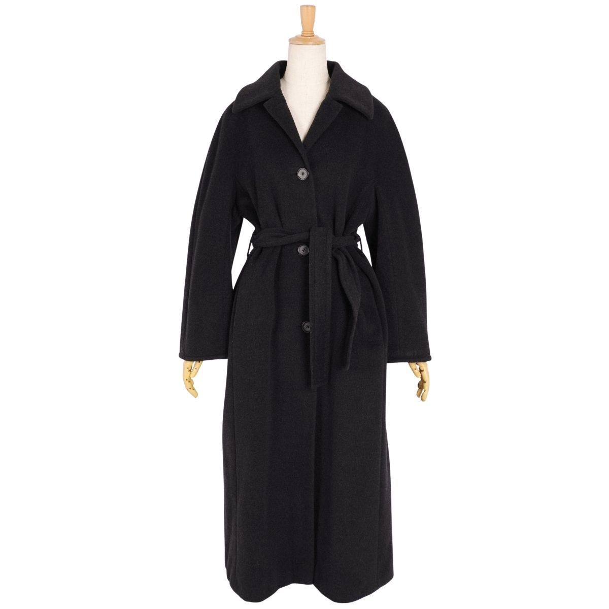 極美品 マックスマーラ Max Mara コート ベルト付 ロングコート ウール