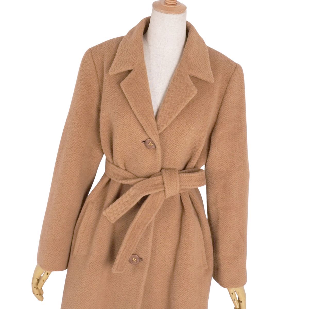 美品 レオナール LEONARD FASHION コート ロングコート アンゴラ