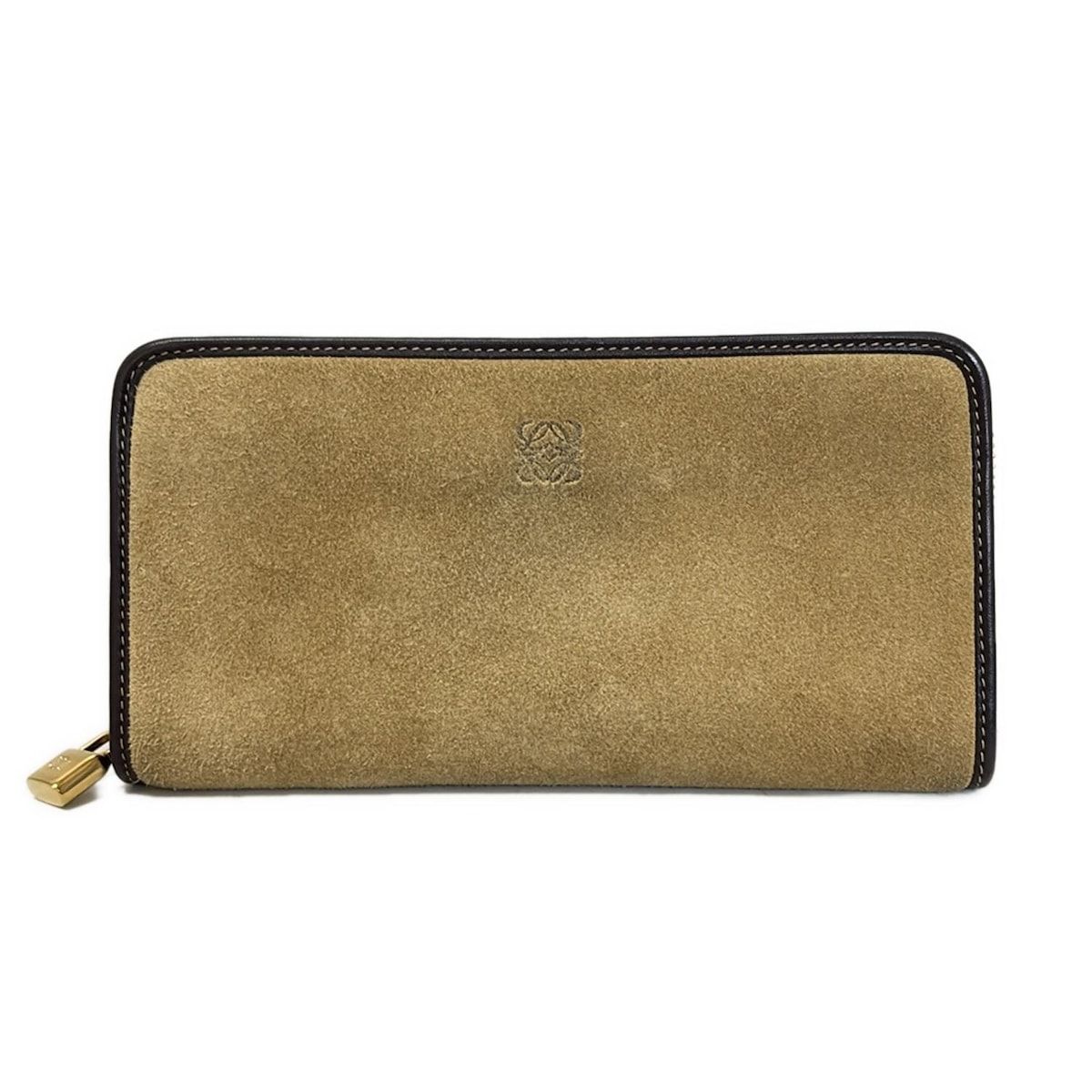 LOEWE(ロエベ) 長財布 - 113N61.F13 ベージュ×ダークブラウン ラウンド 
