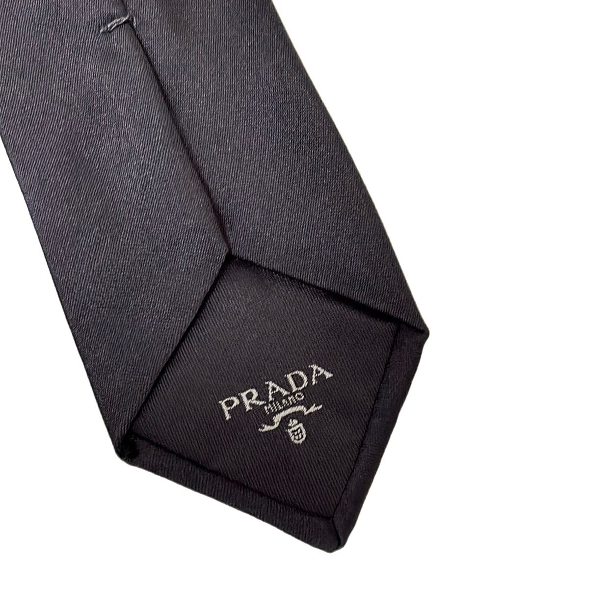プラダ24AW ウール ネクタイ ダークグレー プラダ24AW ウール ネクタイ