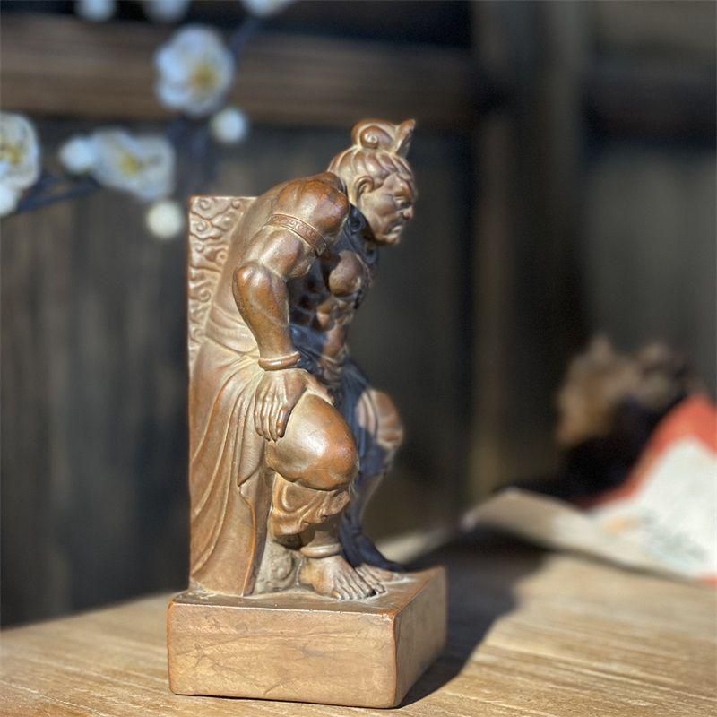 石像 石仏 力士不動明王 禅意 茶室 書架 玄関 事務室 装飾品 工芸品