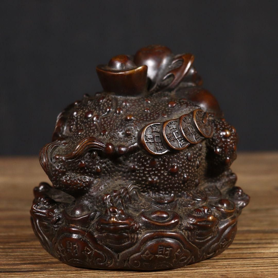 銅製 金蟾 招財進宝 開運 風水 招財 置物 工芸品 装飾品 - メルカリ