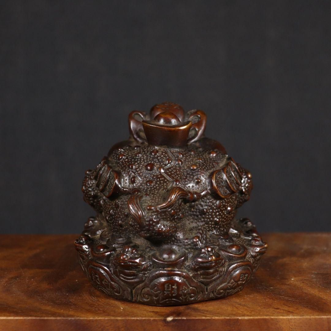 銅製 金蟾 招財進宝 開運 風水 招財 置物 工芸品 装飾品 - メルカリ