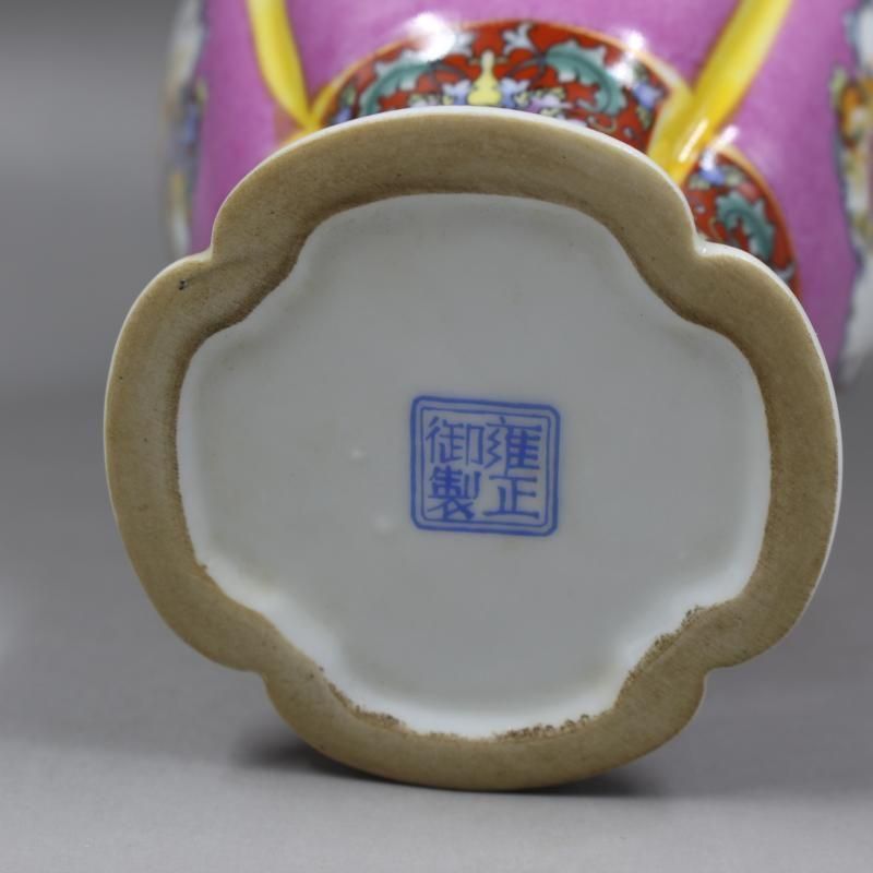 大清雍正蒔金琺瑯彩花鳥花口瓶 景徳鎮 陶磁器 装飾品 現代工芸品 美術