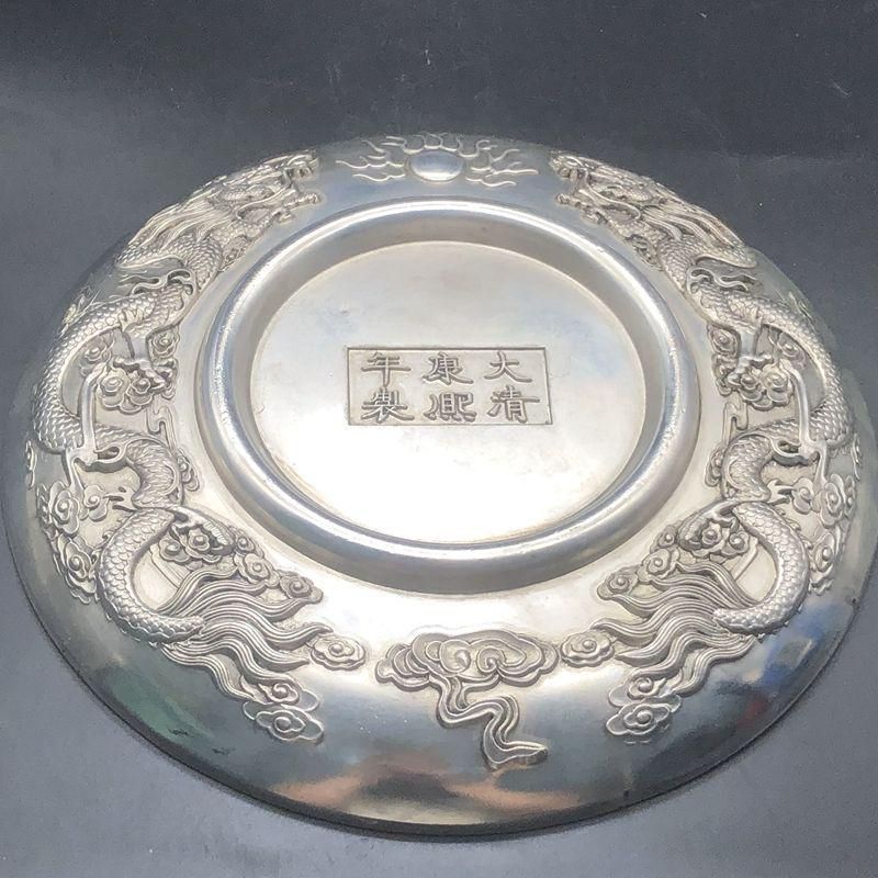 銅器 浮彫五路財神盤 招財納福双龍盤 客間 玄関 書架 装飾品 工芸品