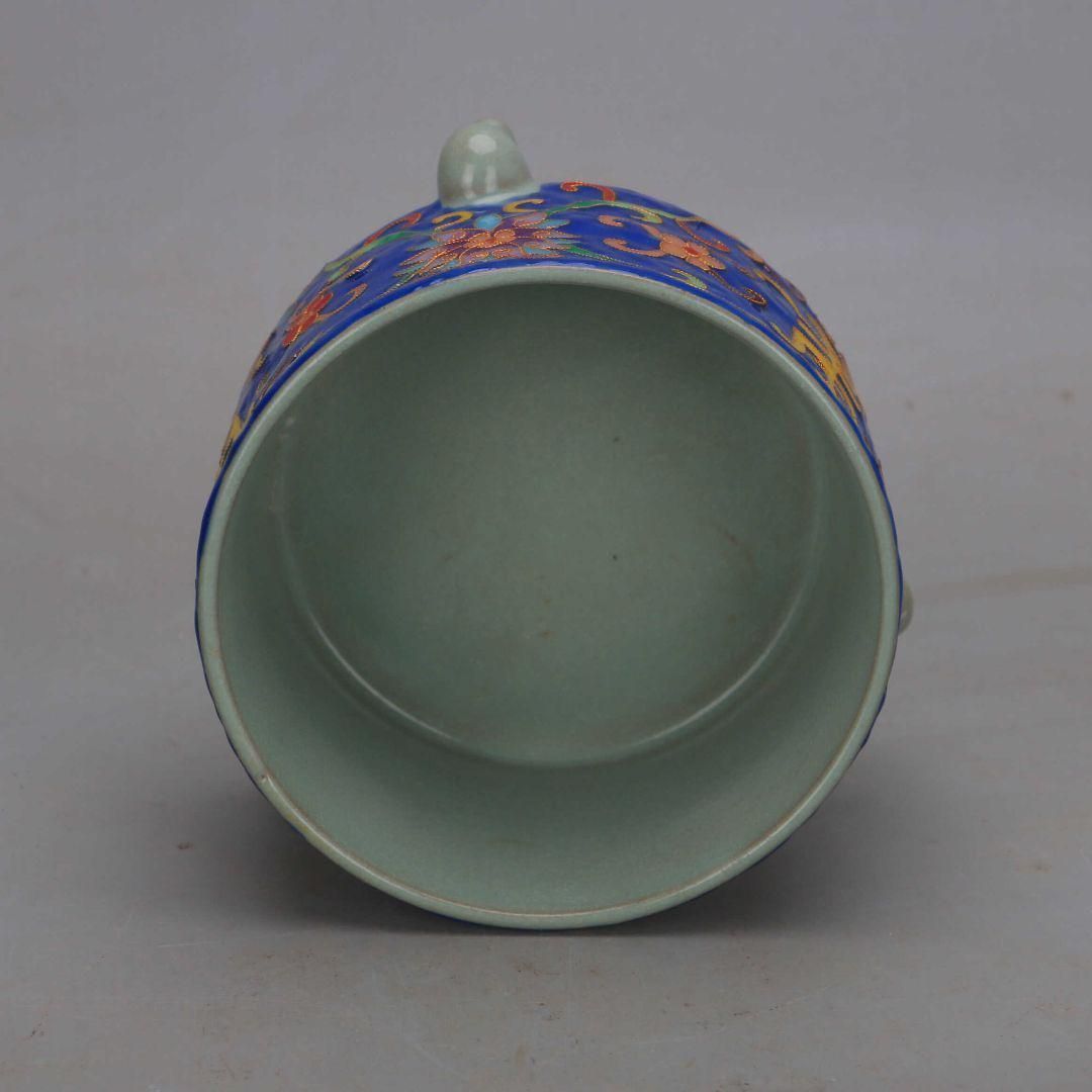 汝窯絞糸琺瑯彩寿字纏枝蓮三足玄紋香炉 景徳鎮 装飾品 現代工芸品 美術