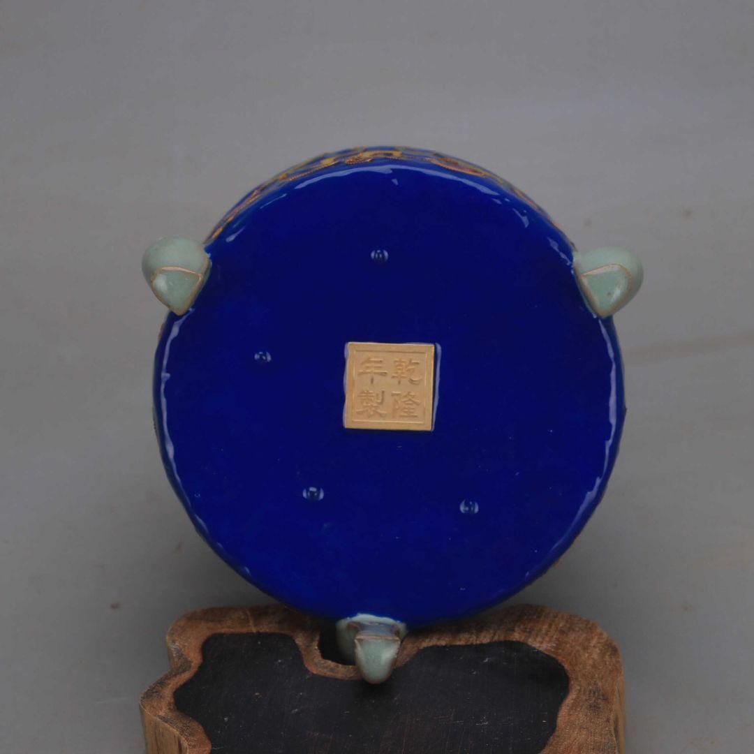 汝窯絞糸琺瑯彩寿字纏枝蓮三足玄紋香炉 景徳鎮 装飾品 現代工芸品 美術品 置物 汝窯絞糸琺瑯彩寿字纏枝蓮三足玄紋香炉