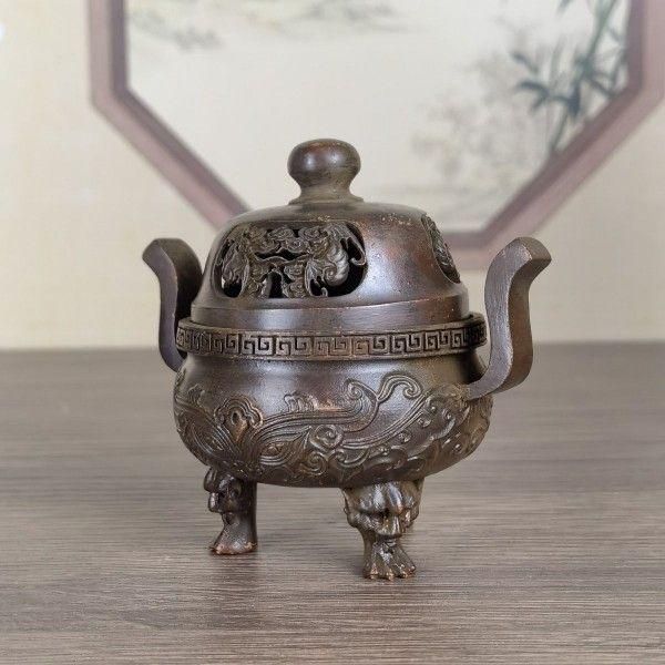 銅製 『檀香炉』 三足炉鼎 香薫炉 香道具 茶道具 工芸品 置物 - メルカリ