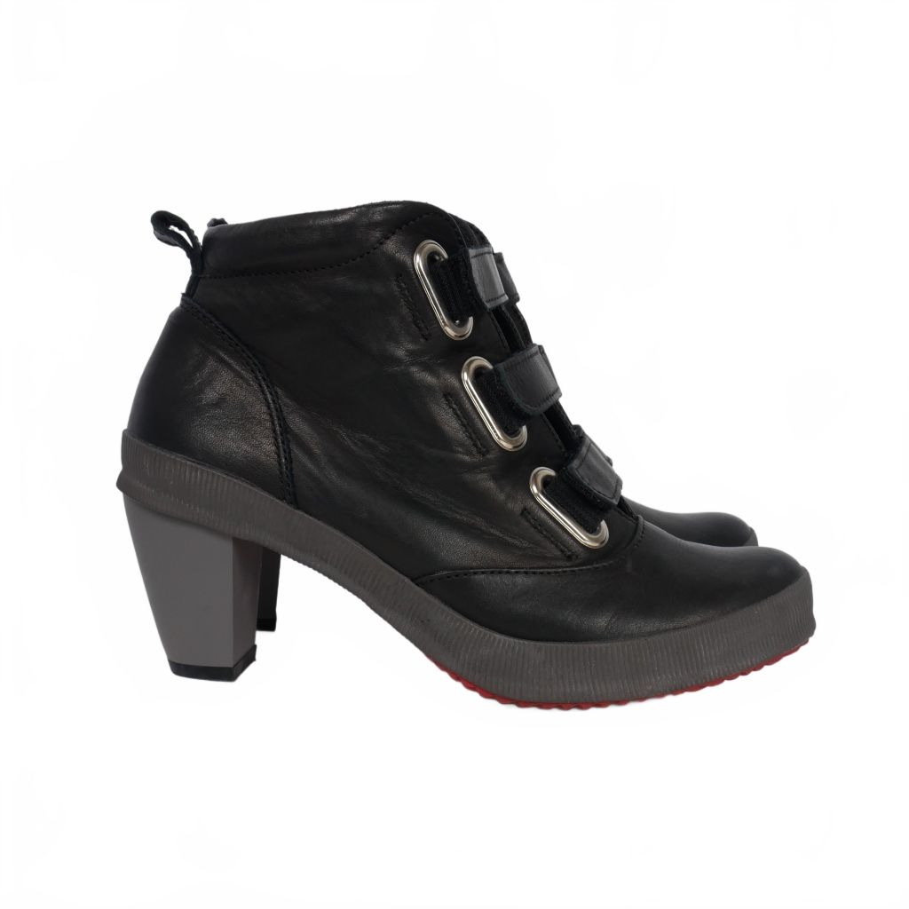 TRUNK HIROKO KOSHINO レザー ナイロン ブーツ 23㎝ トランク TRUNK ヒロココシノ HIROKO KOSHINO ベルクロ レザー