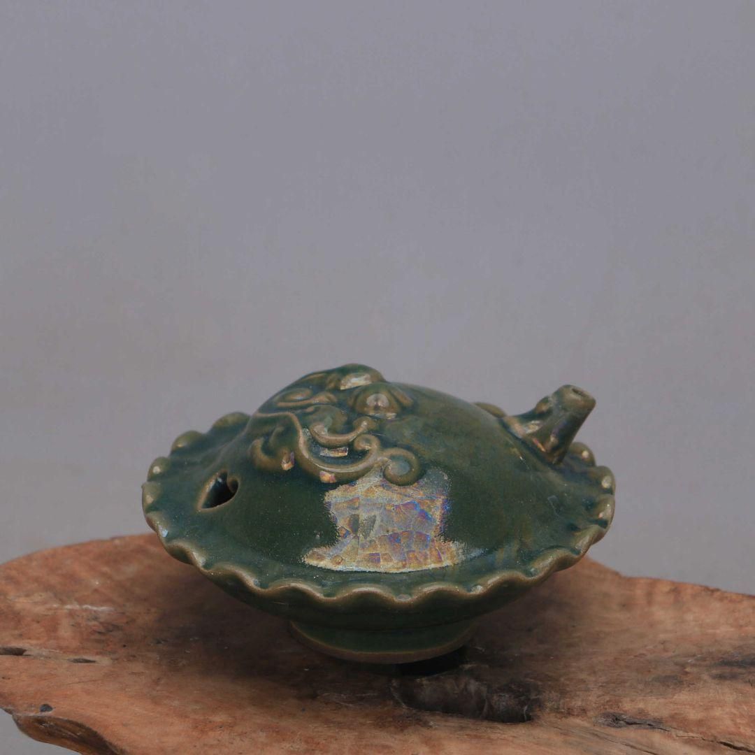 汝窯軍緑釉水滴壺 墨壺 景徳鎮 磁器 書道具 文房具 現代工芸品 美術品