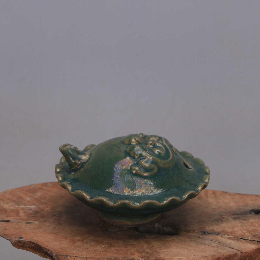 汝窯軍緑釉水滴壺 墨壺 景徳鎮 磁器 書道具 文房具 現代工芸品 美術品