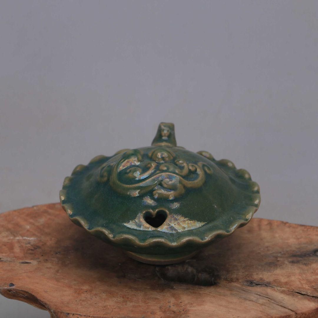 汝窯軍緑釉水滴壺 墨壺 景徳鎮 磁器 書道具 文房具 現代工芸品 美術品