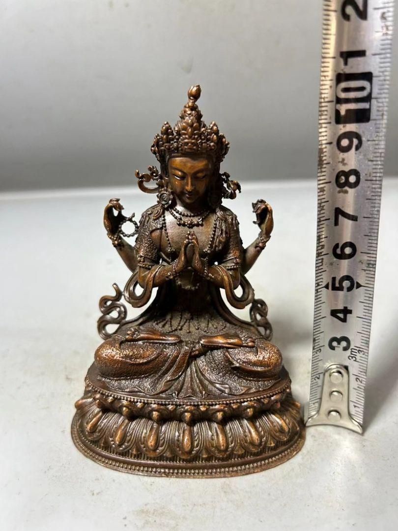 銅製 仏像 四臂観音像 工芸品 美術品 置物 - メルカリ
