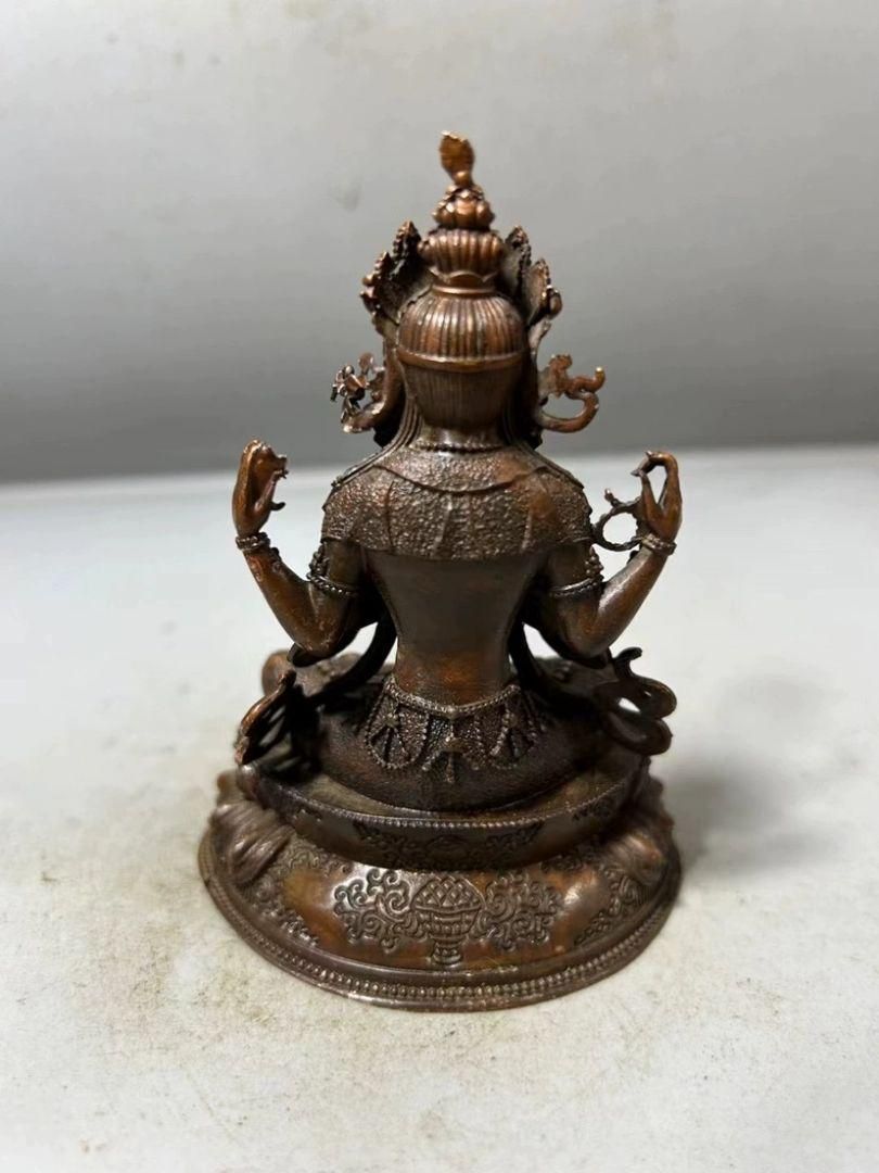 銅製 仏像 四臂観音像 工芸品 美術品 置物 - メルカリ