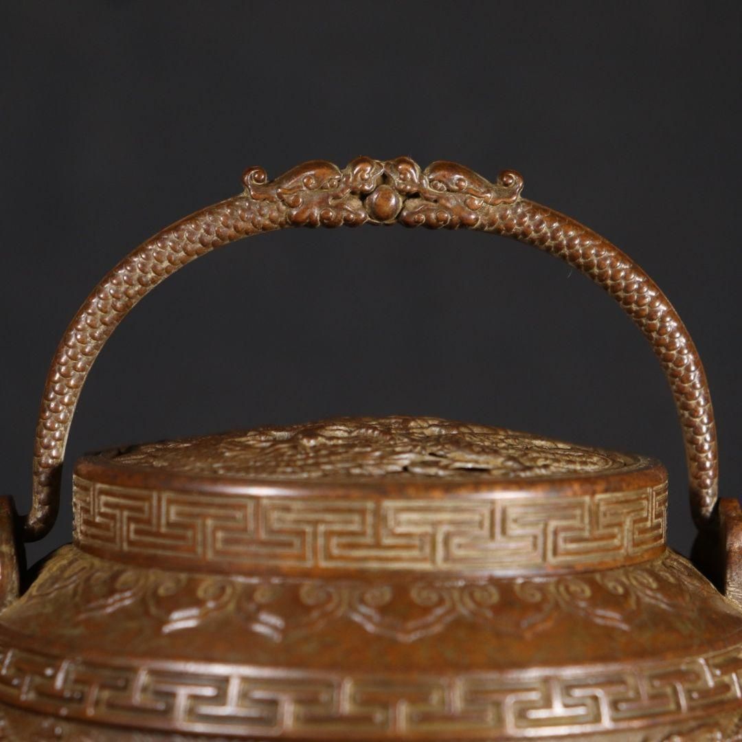 銅製 龍鳳暖手炉 香炉 室内檀香炉 香道具 装飾品 工芸品 置物 - メルカリ