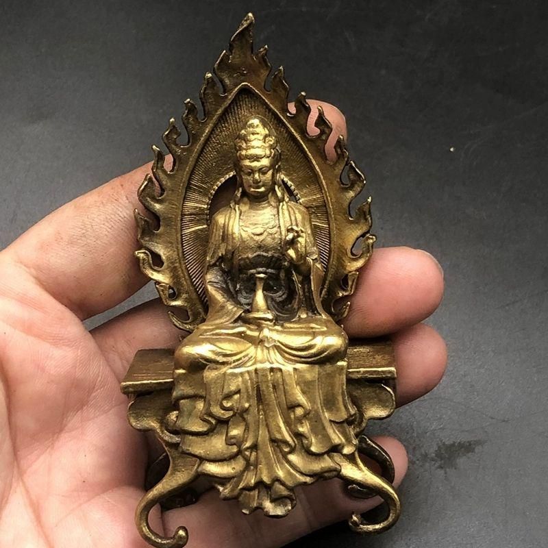 仏教美術 ベンチ仏 阿弥陀菩薩観音像 家内供養 仏像 銅製品 工芸品