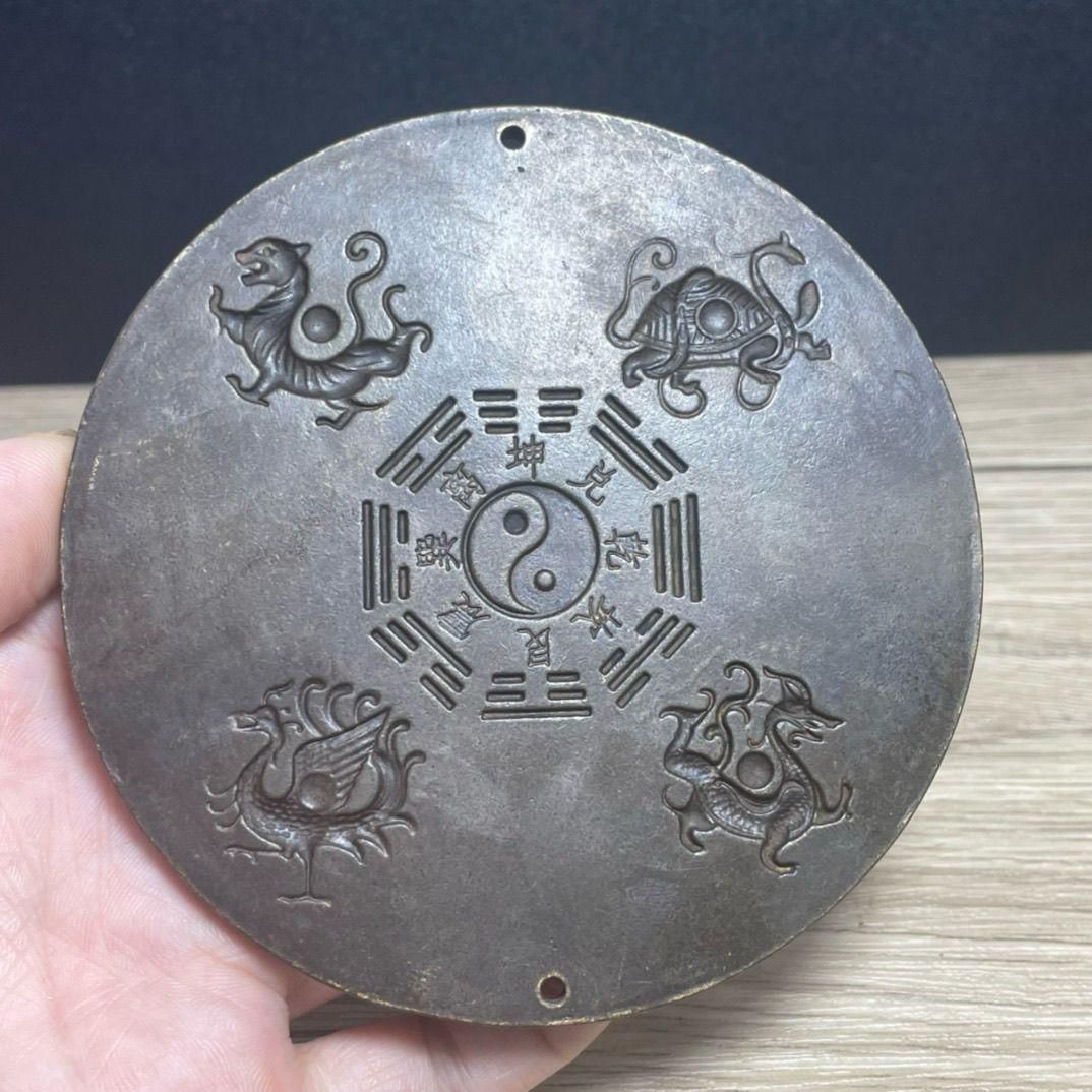 銅製 四神獣山海鎮宅 室内 玄関 鎮宅辟邪 開運風水 招財 置物 工芸品