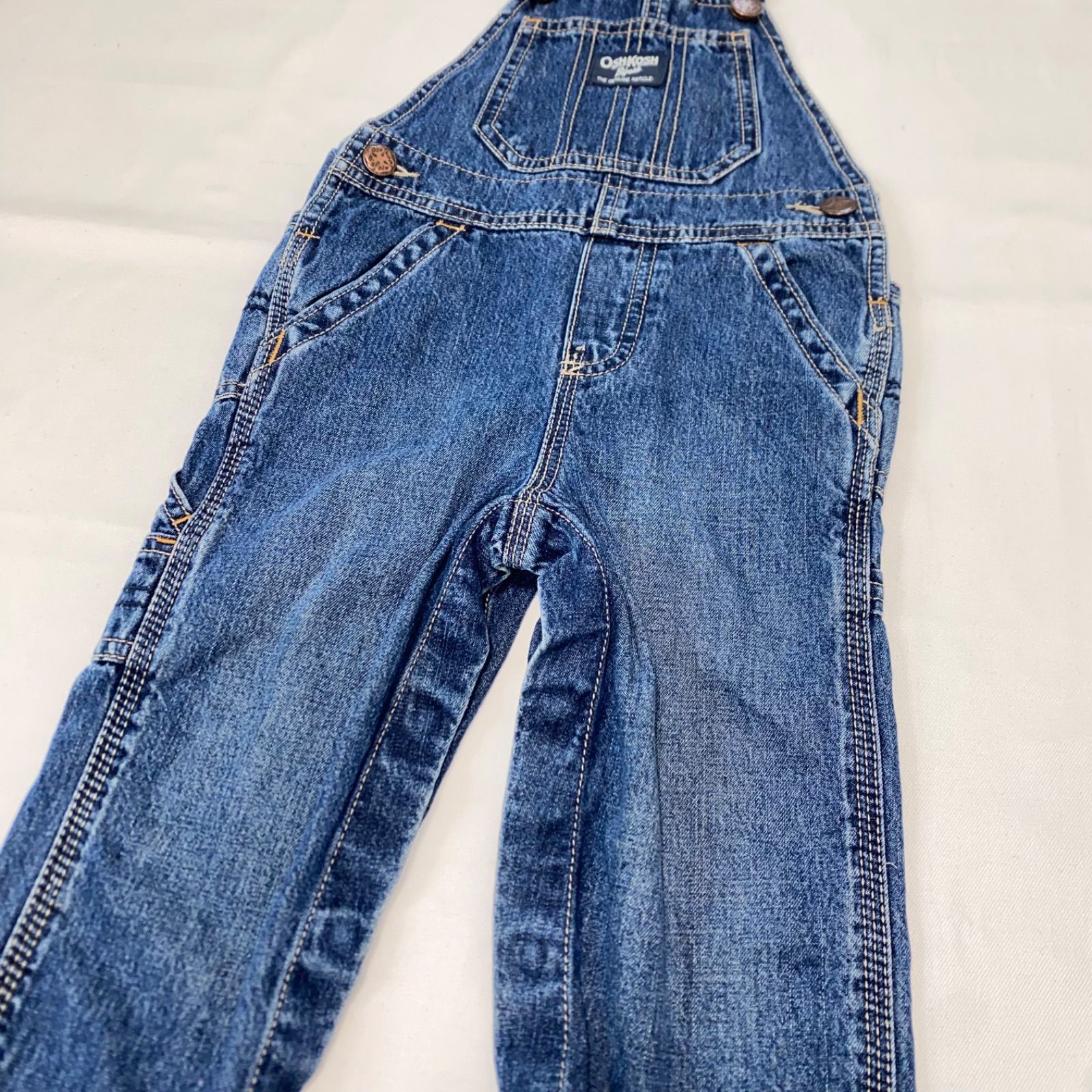 定番】デニムオーバーオール OSHKOSH 90cm インディゴ オールシーズン