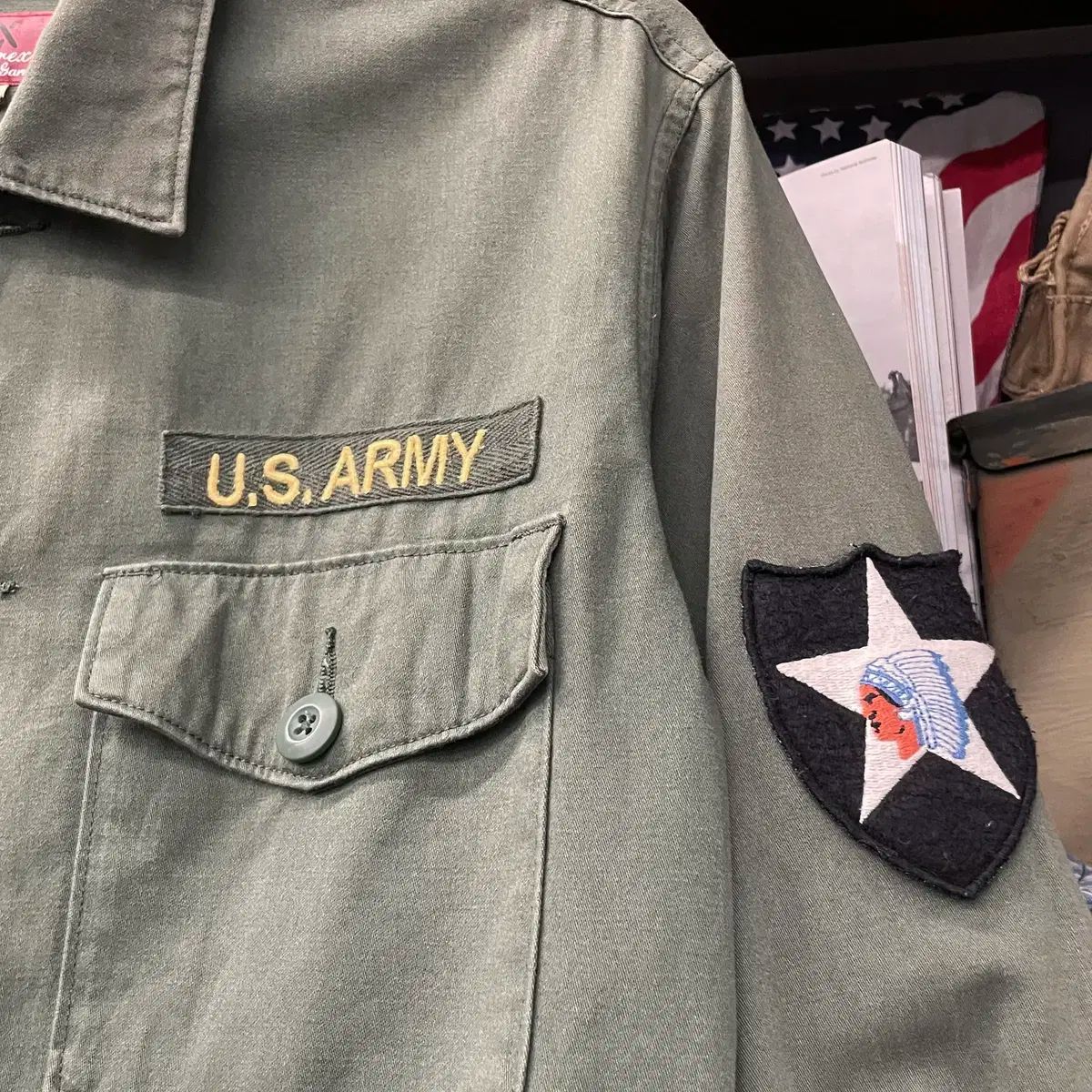 アヴィレックス OG-107 U S ARMY パッチ DMZ シャツ ジャケット OG-107