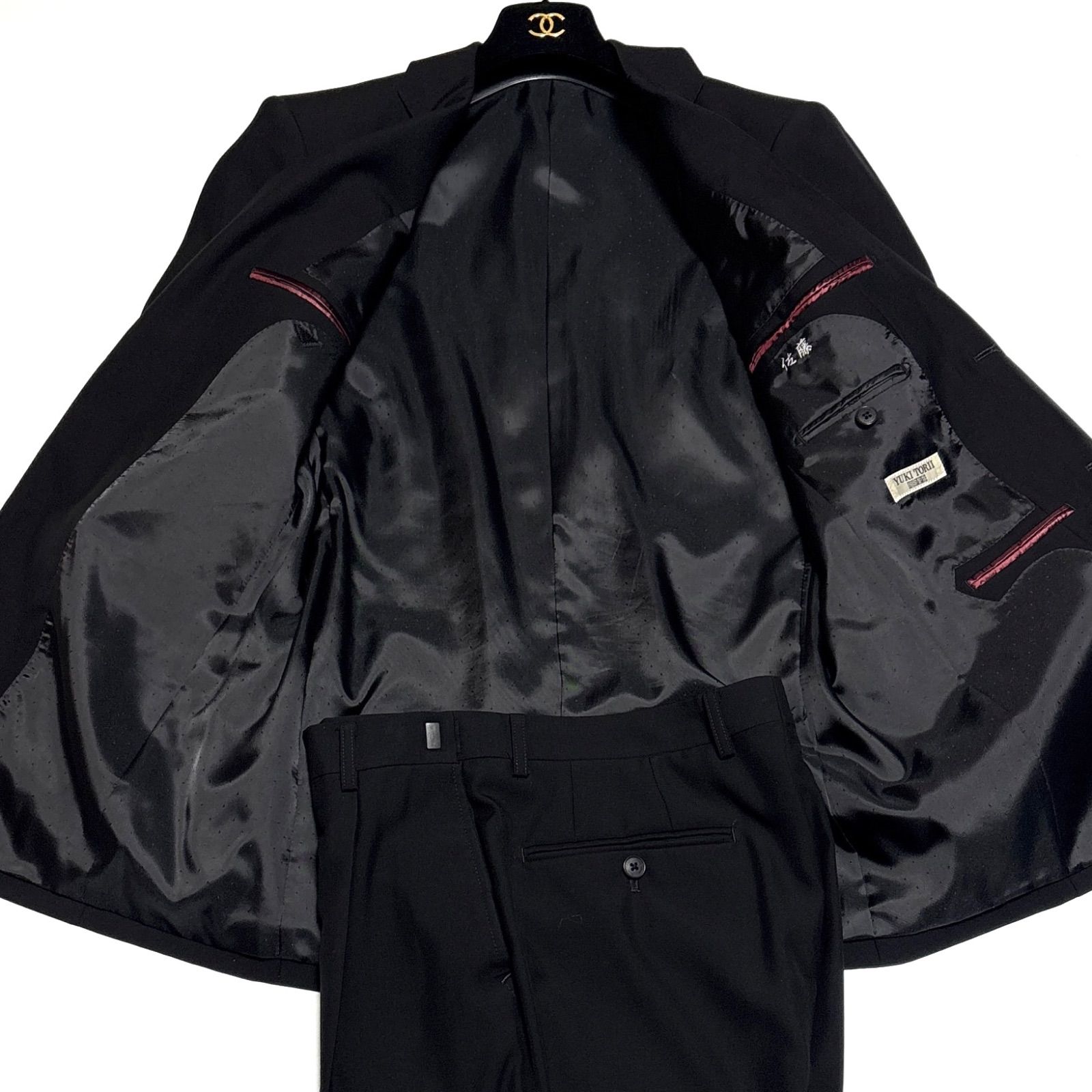 YUKI TORII HOMME ブラックフォーマル スーツセットアップ ウール 総裏 礼服 喪服 冠婚葬祭 黒 ブラック