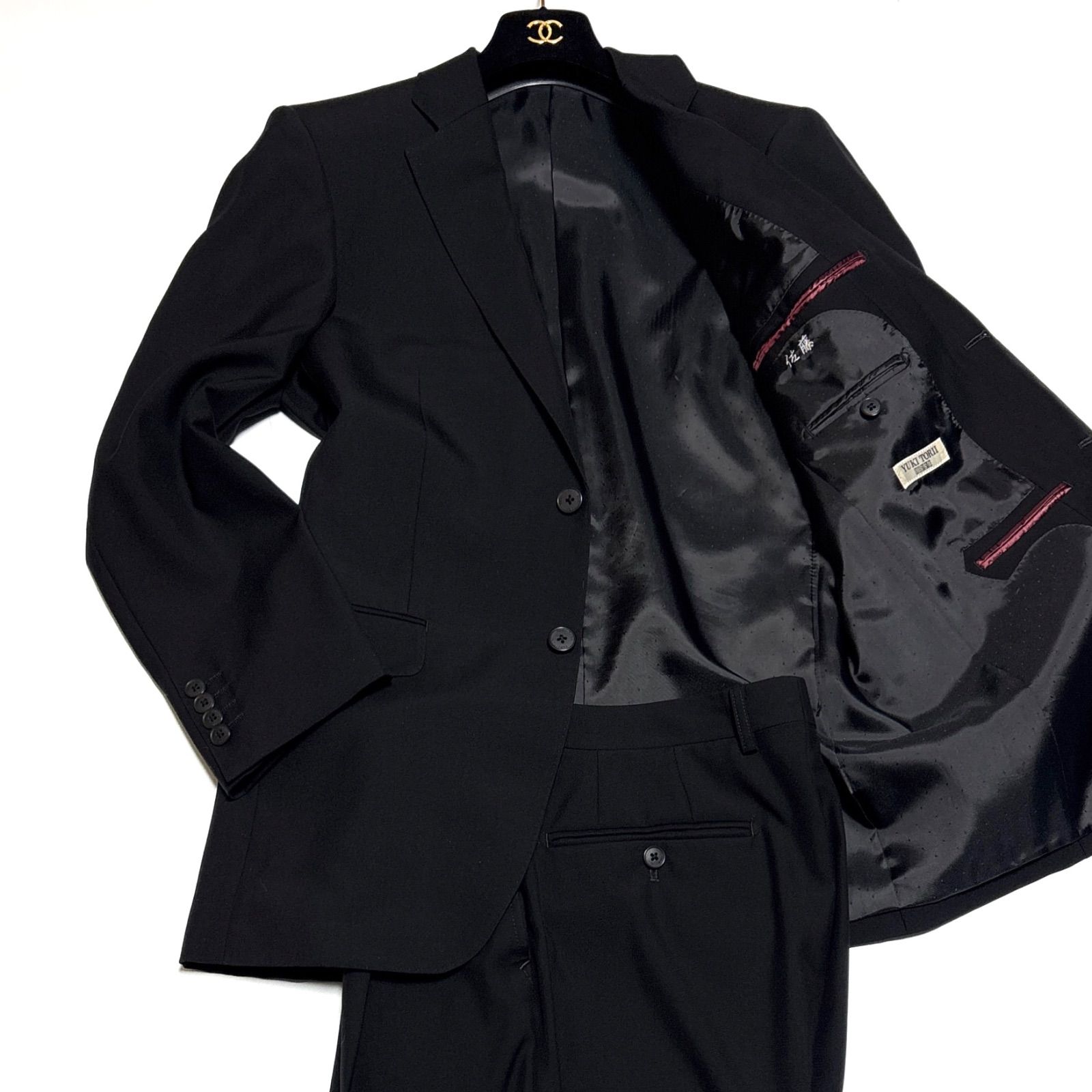 YUKI TORII HOMME ブラックフォーマル スーツセットアップ ウール 総裏 礼服 喪服 冠婚葬祭 黒 ブラック