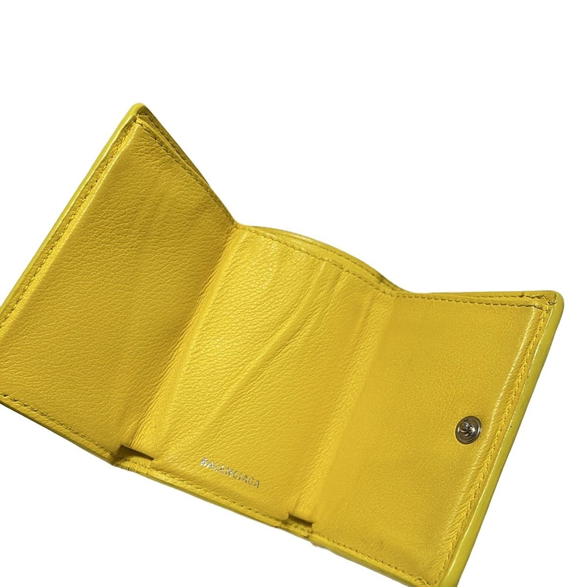 BALENCIAGA 三つ折り財布 イエロー BALENCIAGA(バレンシアガ) 3つ折り財布 ペーパーミニウォレット 391446