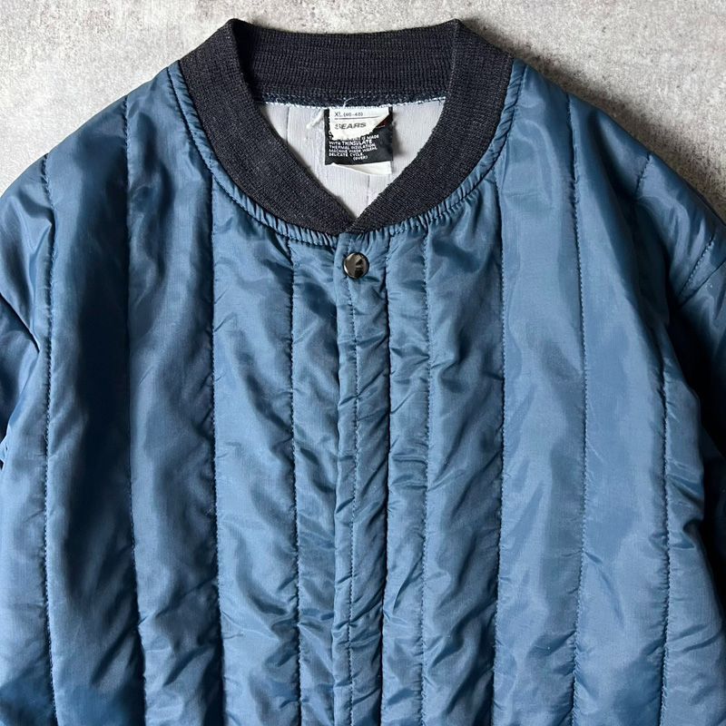 70s USA製 Sears ナイロンキルティング 中綿ジャケット ビンテージ 70s USA製 Sears 中綿 キルティング ナイロン ジャケット XL / 70年代