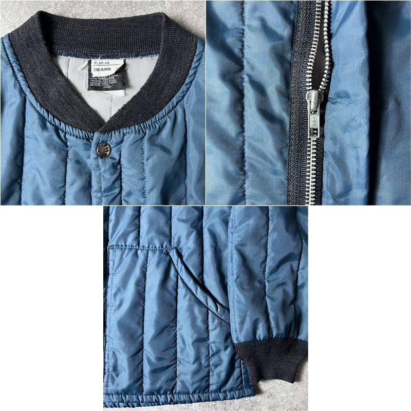 70s USA製 Sears 中綿 キルティング ナイロン ジャケット XL / 70年代