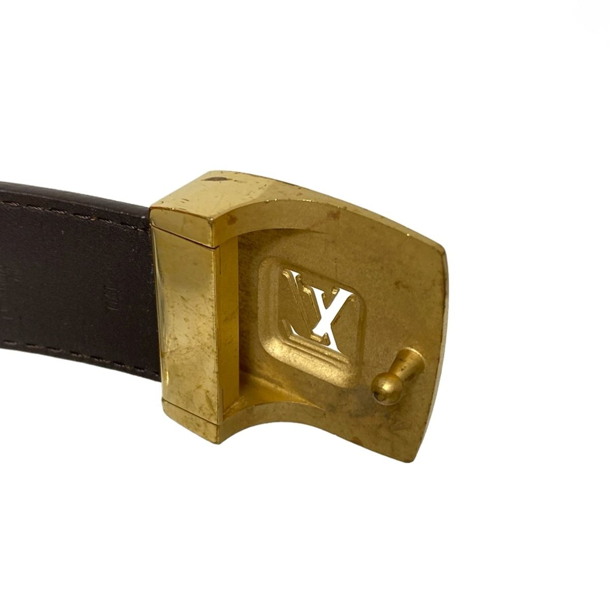 LOUIS VUITTON ゴールドバックル ベルト ルイ・ヴィトン 男性用ベルト ゴールドのバックル_ルイヴィトンベルト_