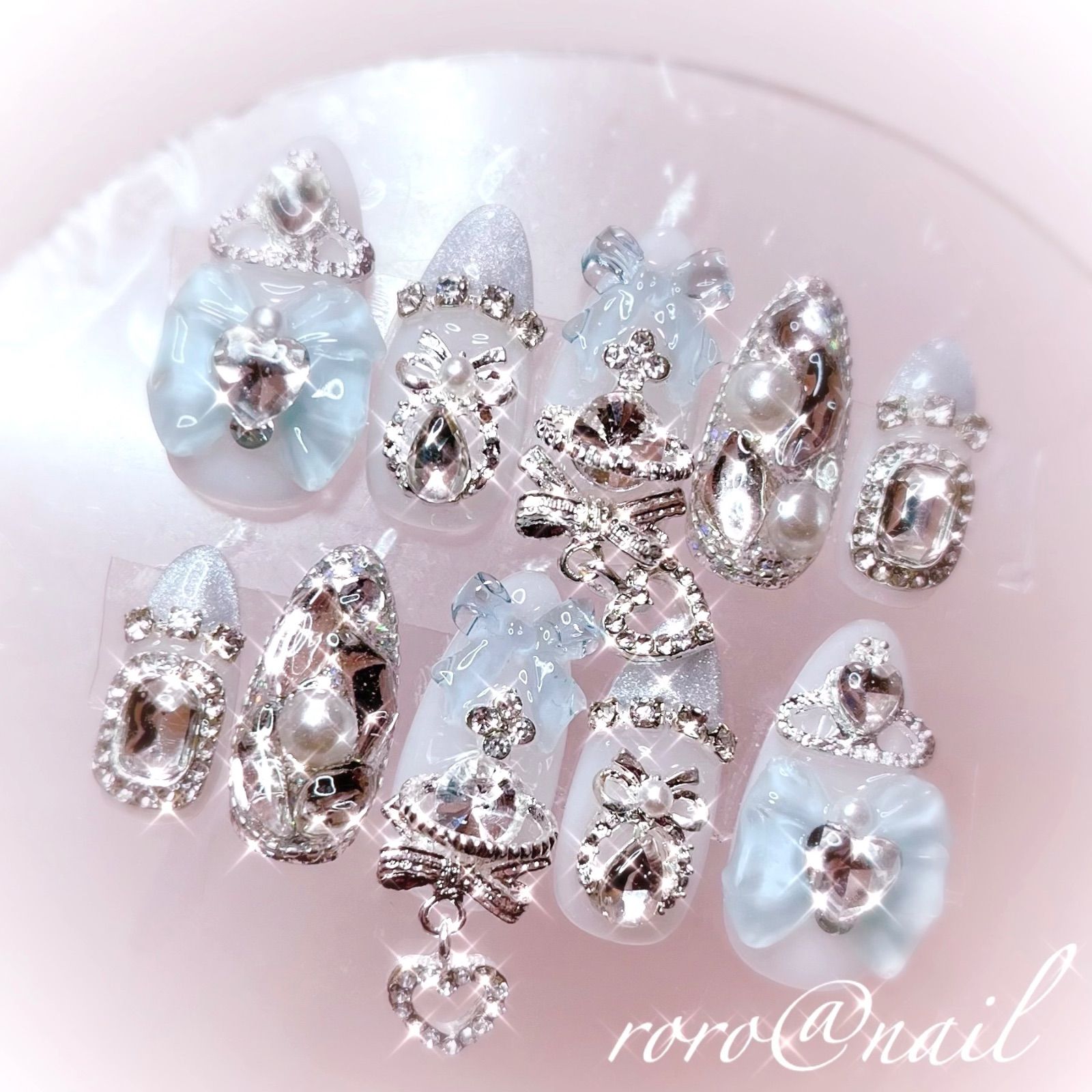 現品 ネイルチップ 量産型 ワンホン フレンチガーリー マグネット