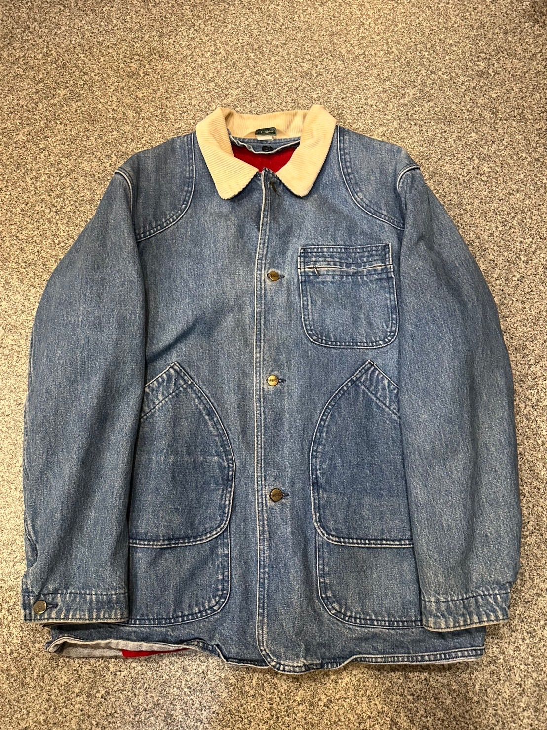 L.L.Bean 80s 裏地ウールフランネル ブランケット 襟コーデュロイ