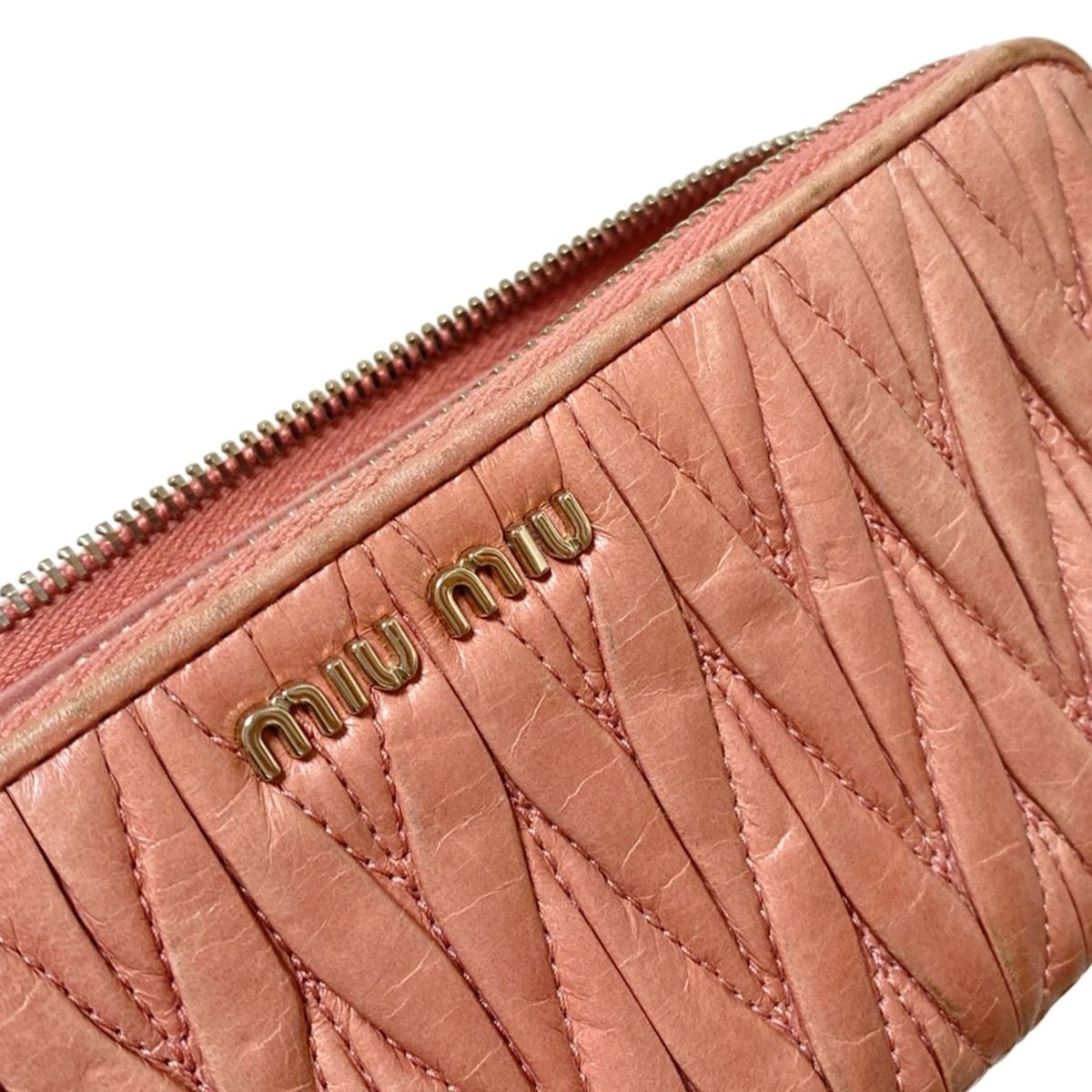 miumiu(ミュウミュウ) 長財布 マテラッセ 5M1183 ピンク L字ファスナー