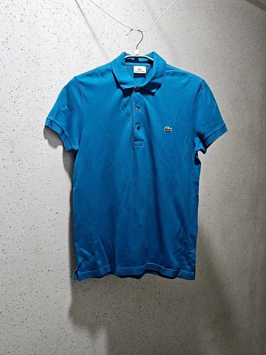 3) ラコステ ブルー 半袖 ポロTシャツ