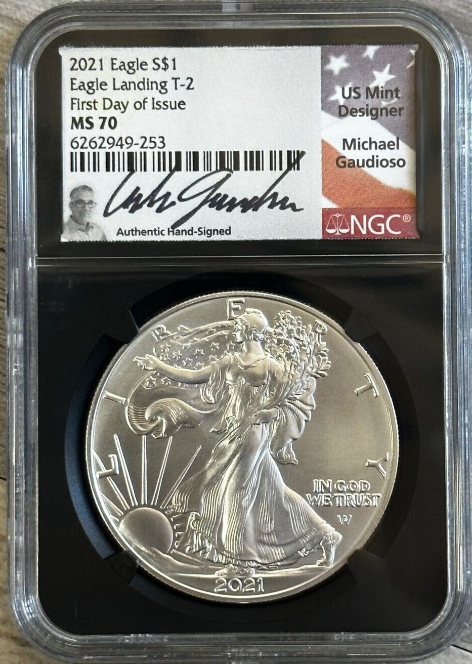 2021年 アメリカン シルバー イーグル ランディング T-2 FDOI