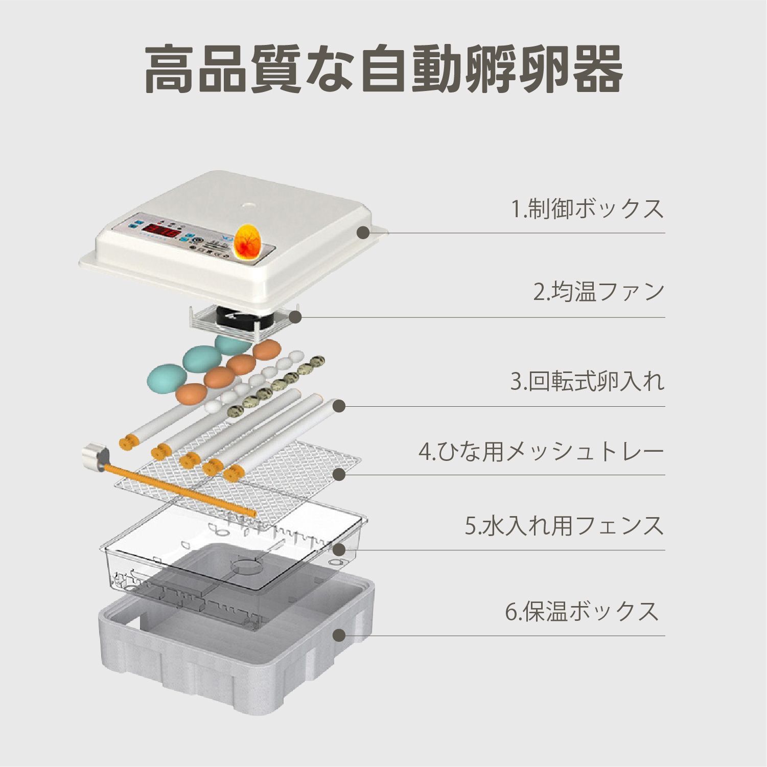 Kurflo 自動孵卵器 全自動孵化 インキュベーター 鳥類専用ふ卵器 自動孵卵器 最大36枚 家禽ハッチャー 温度/湿度調理 高精度制御 鶏/アヒル/ガチョウ/鳩/ウズラ Kurflo 自動孵卵器 全自動孵化 インキュベーター 鳥類専用ふ卵器 自動孵卵器 最大36枚 家禽ハッチャー 温度/湿度調理 高精度制御 鶏/アヒル/ガチョウ/鳩/ウズラ