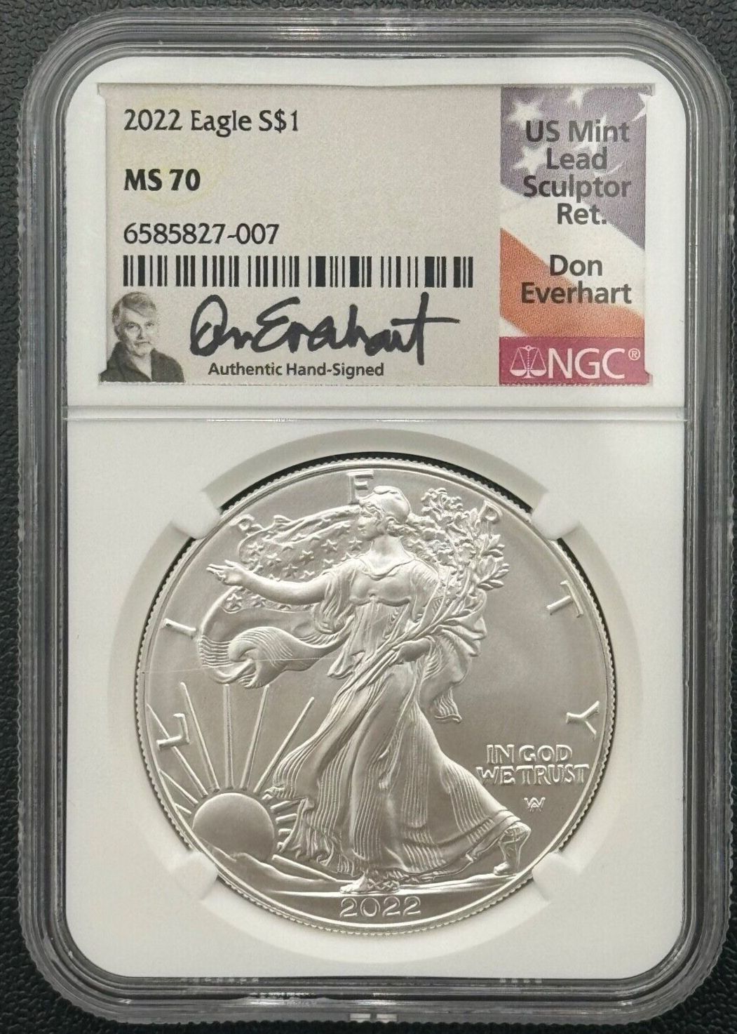 2022年 1ドル アメリカン シルバー イーグル NGC MS70 ドン・エバー