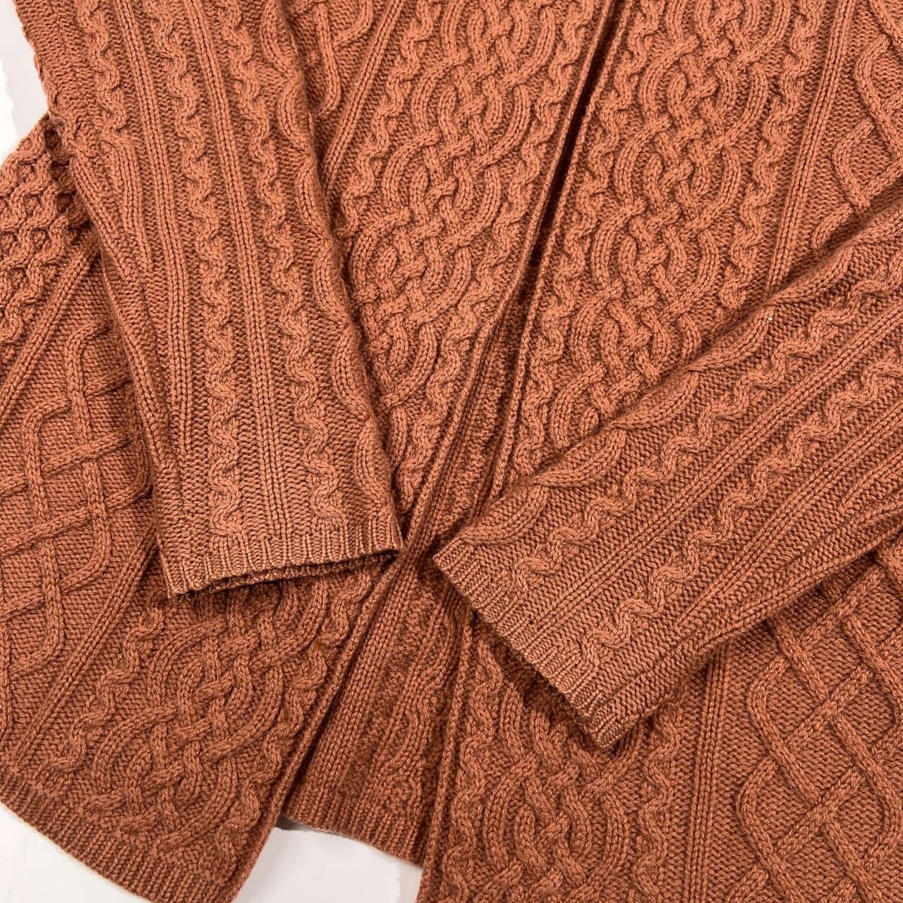 カシミヤ100% theory セオリー 羽織り アラン編み フィッシャーマン