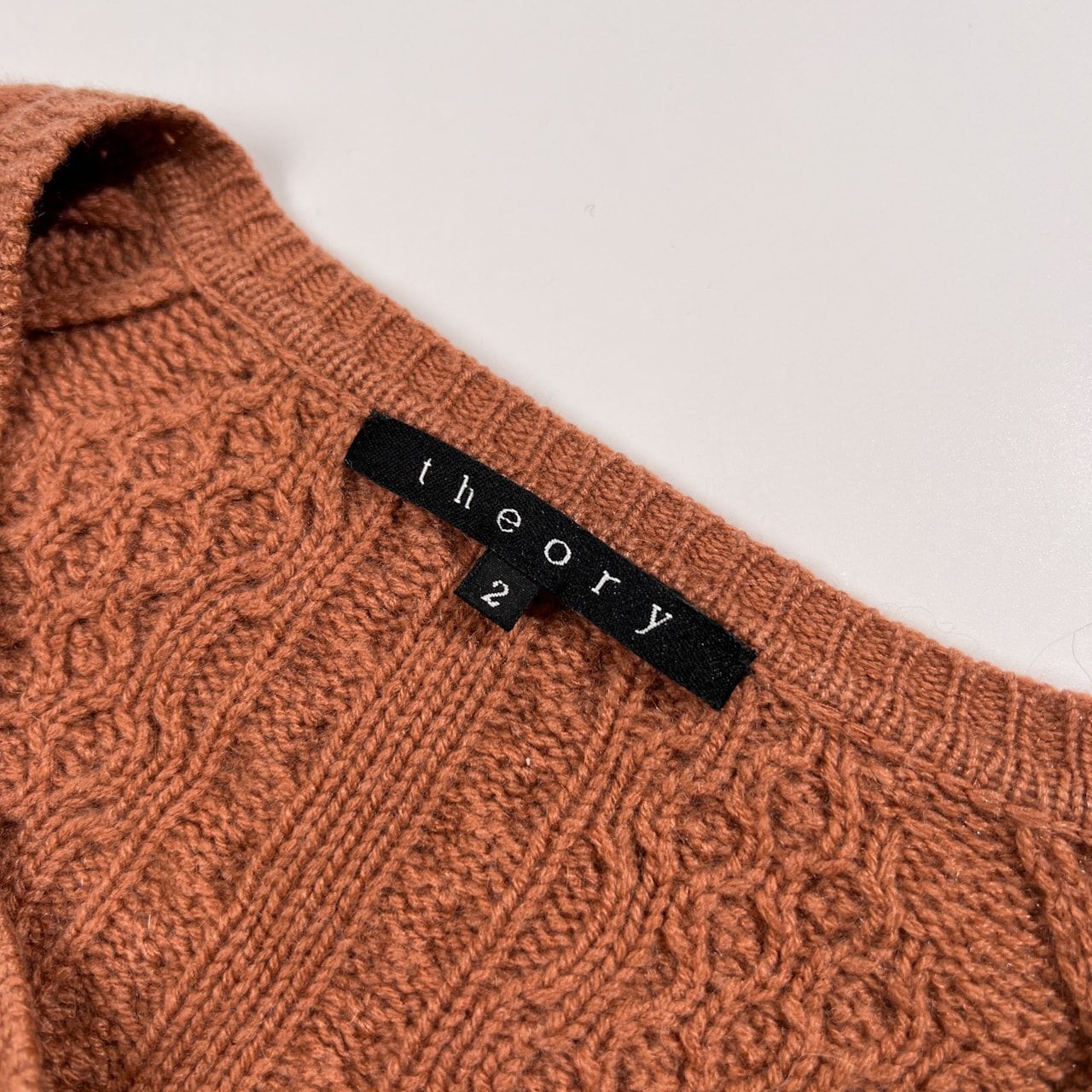 カシミヤ100% theory セオリー 羽織り アラン編み フィッシャーマン