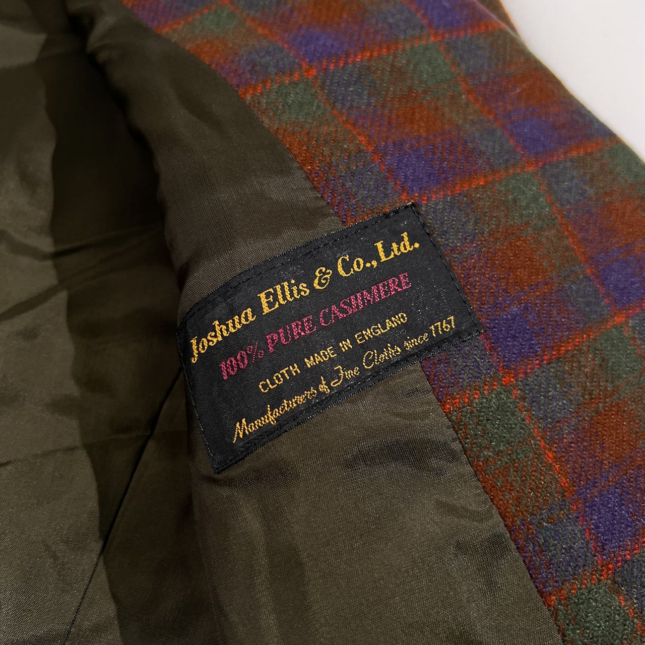 カシミヤ100% Leilian レリアン マルチ チェック柄 ダブル テーラード