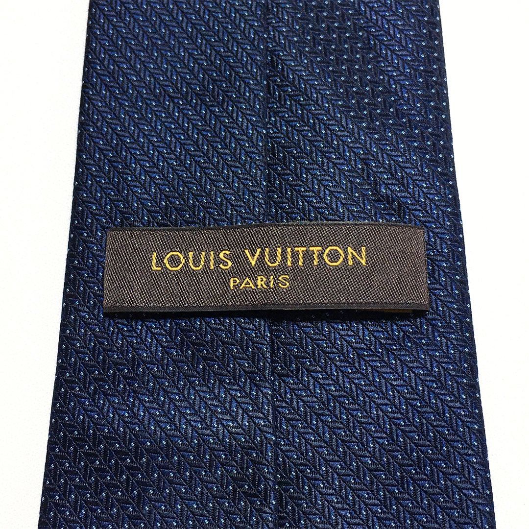 未使用級 ルイヴィトン Louis Vuitton ネクタイ シルク100% ネイビー